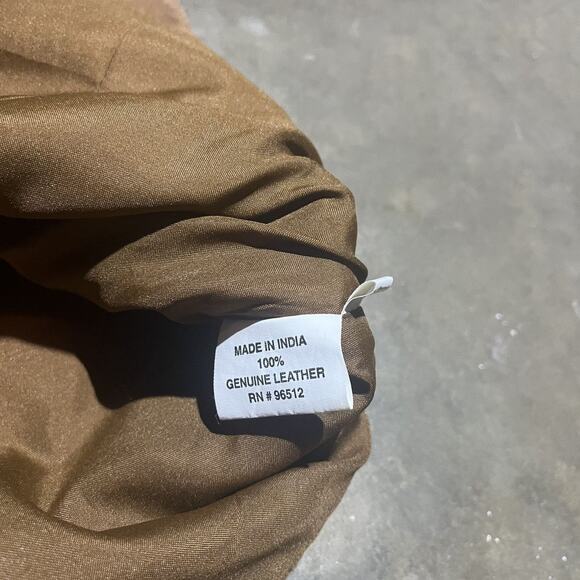 Vintage Y2k Saguaro West Brown Leather Western Snap Vest - Picture 3 of 4